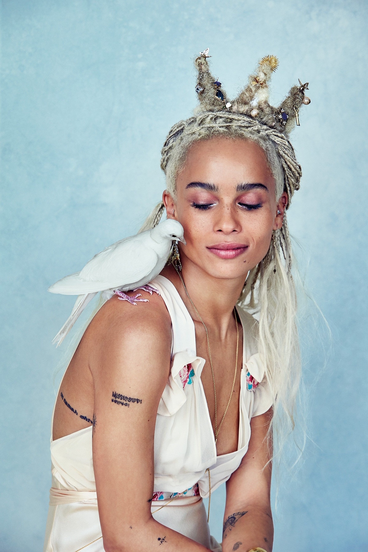 Birds: Allure Magazine, White Dove, Zoë Kravitz