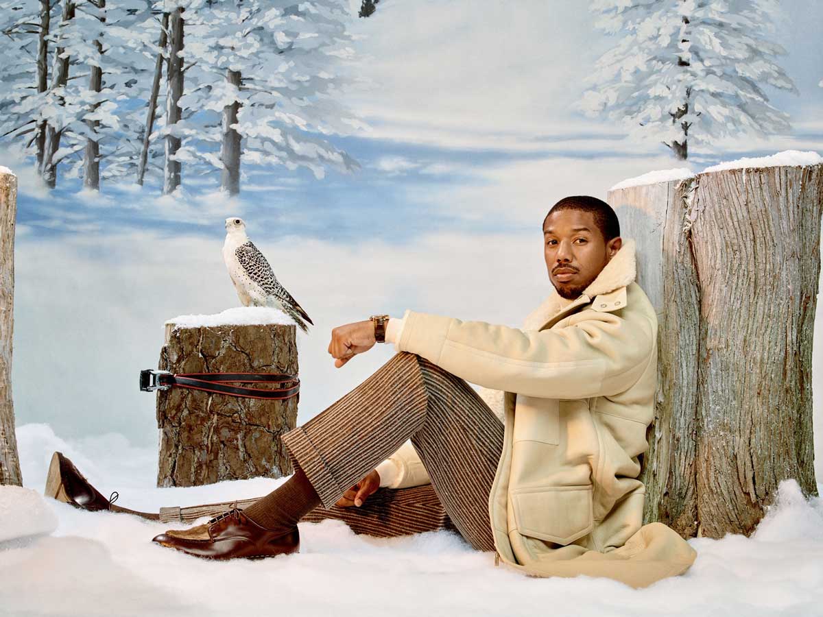 Birds: GQ Magazine, Michael B. Jordan, Gyr Falcon Hawk