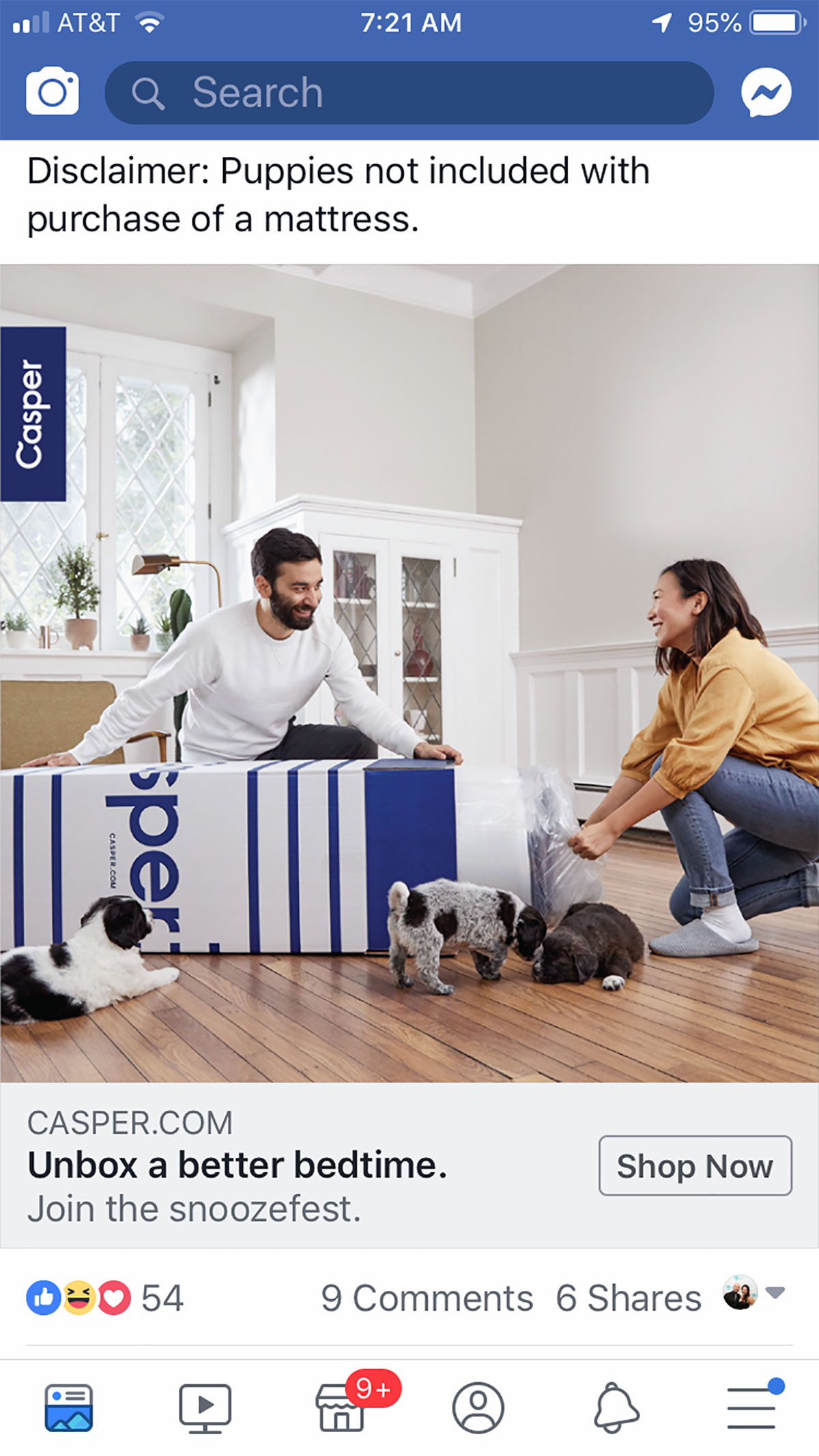 Casper Mattress, puppies